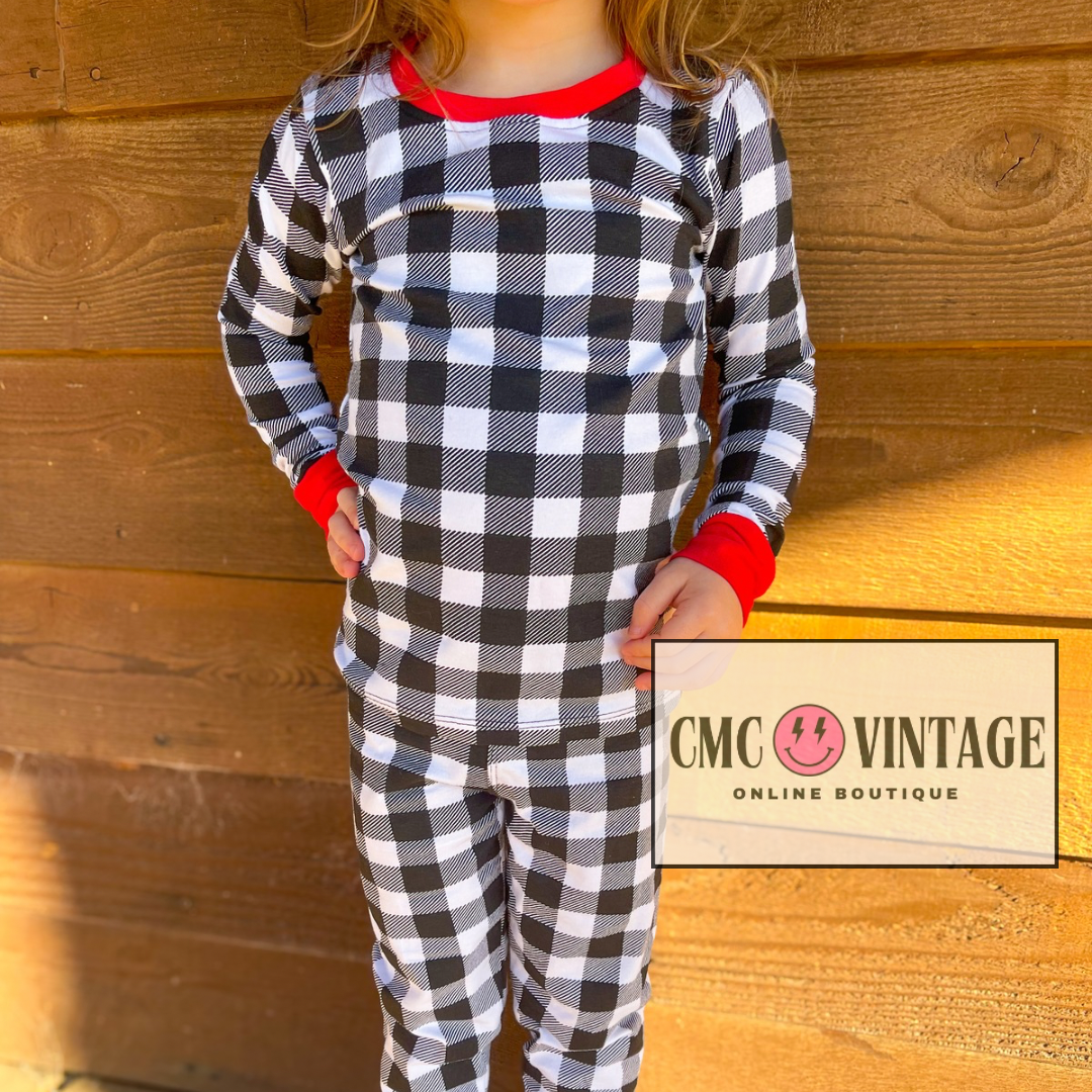 Kids Checkered Christmas Pajamas