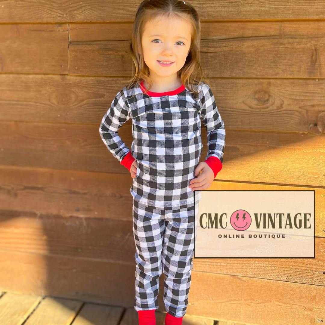 Kids Checkered Christmas Pajamas