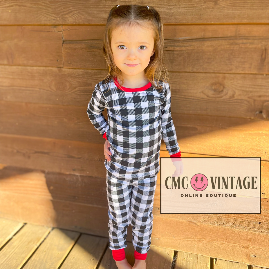 Kids Checkered Christmas Pajamas